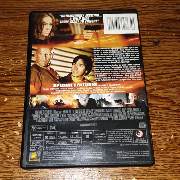 Die Hard 4: Live Free or Die Harder (DVD, 2007, Canadian, Widescreen) - Picture 3 of 3